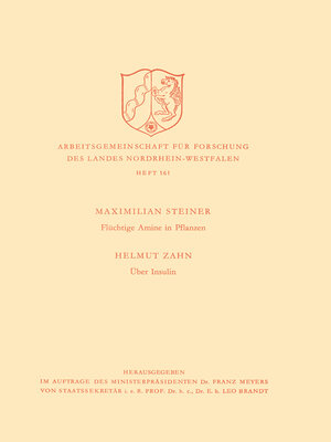 cover image of Flüchtige Amine in Pflanzen. Über Insulin